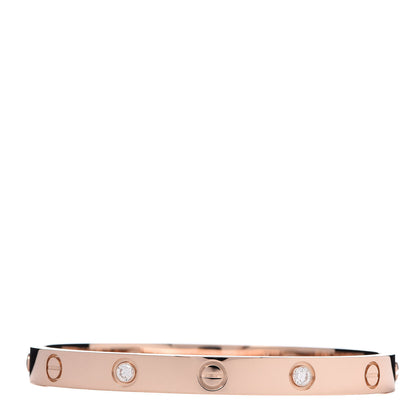 Cartier 18K Pink Gold 4 Diamond LOVE Bracelet 17 3 of 6
