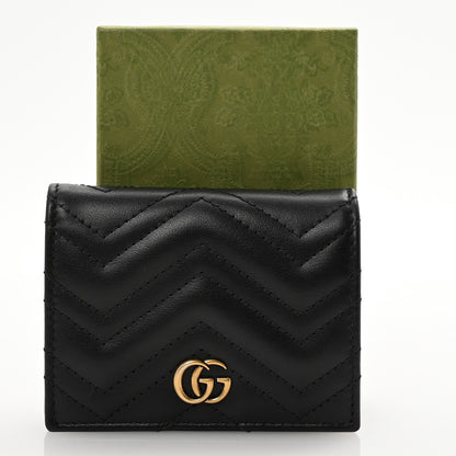 Gucci Calfskin Matelasse GG Marmont Card Case Wallet Black 8 of 8