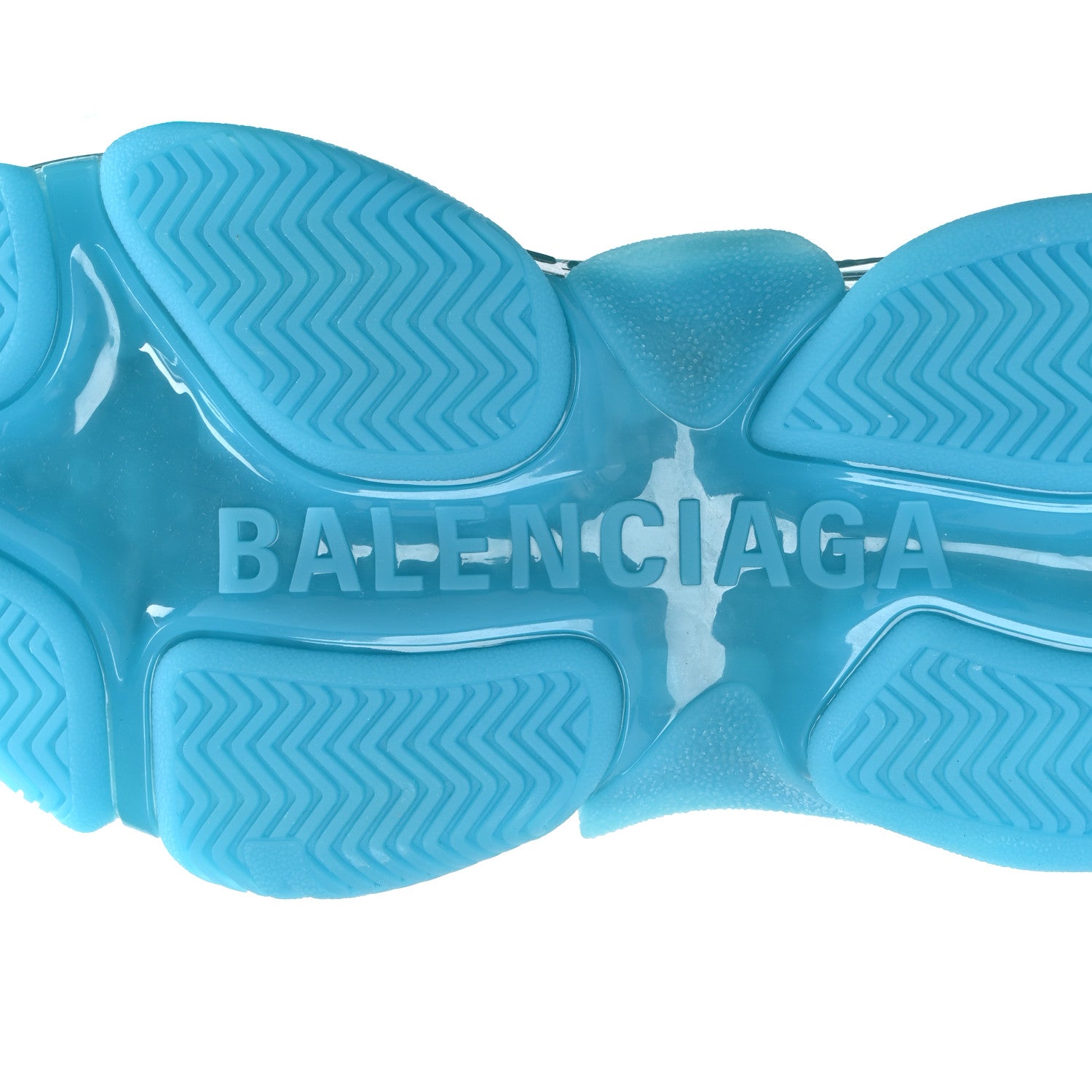 Balenciaga Fabric Mesh Clear Sole Womens Triple S Sneakers 35 Turquoise 6 of 8