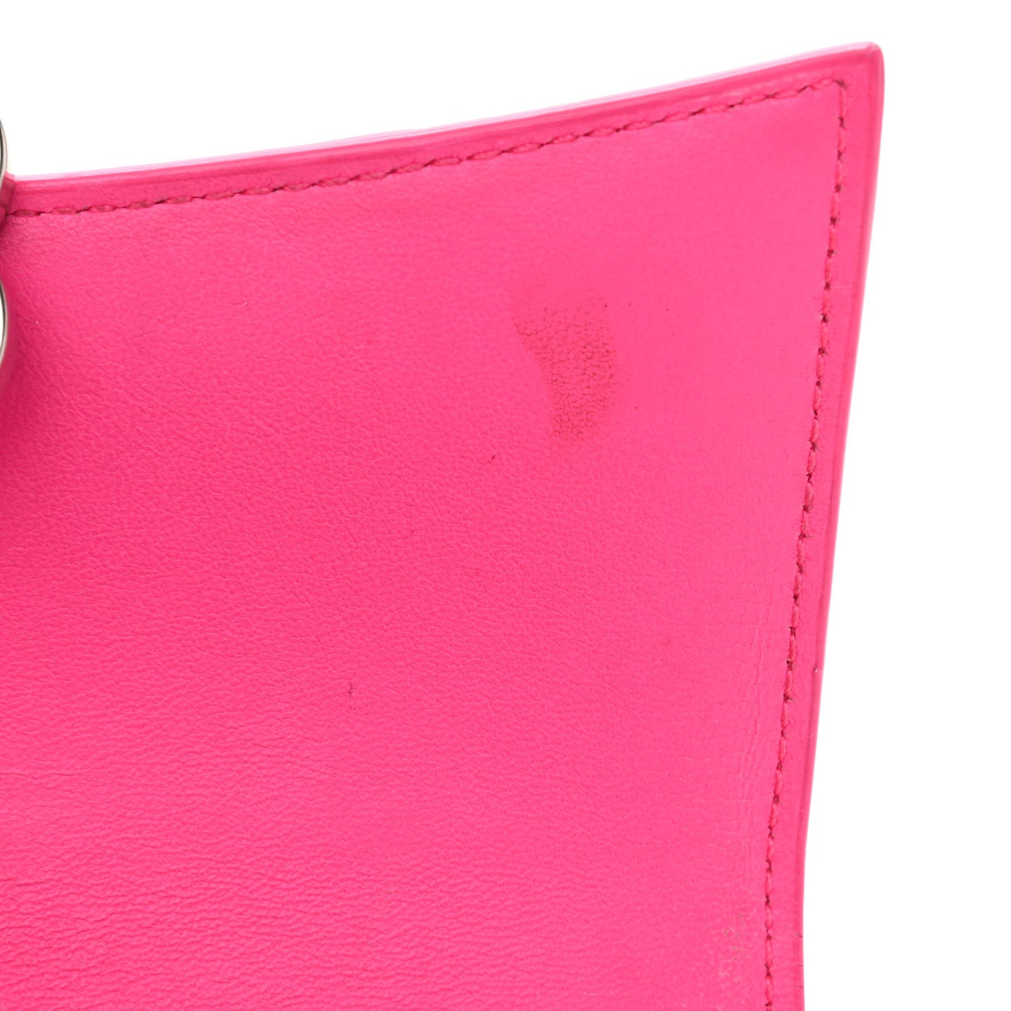 Shiny Box Calfskin Hourglass Top Handle Bag XS Hot Pink