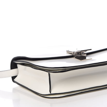 Celine Spazzolato Calfskin Medium Classic Box Flap Bag Optic White 10 of 12