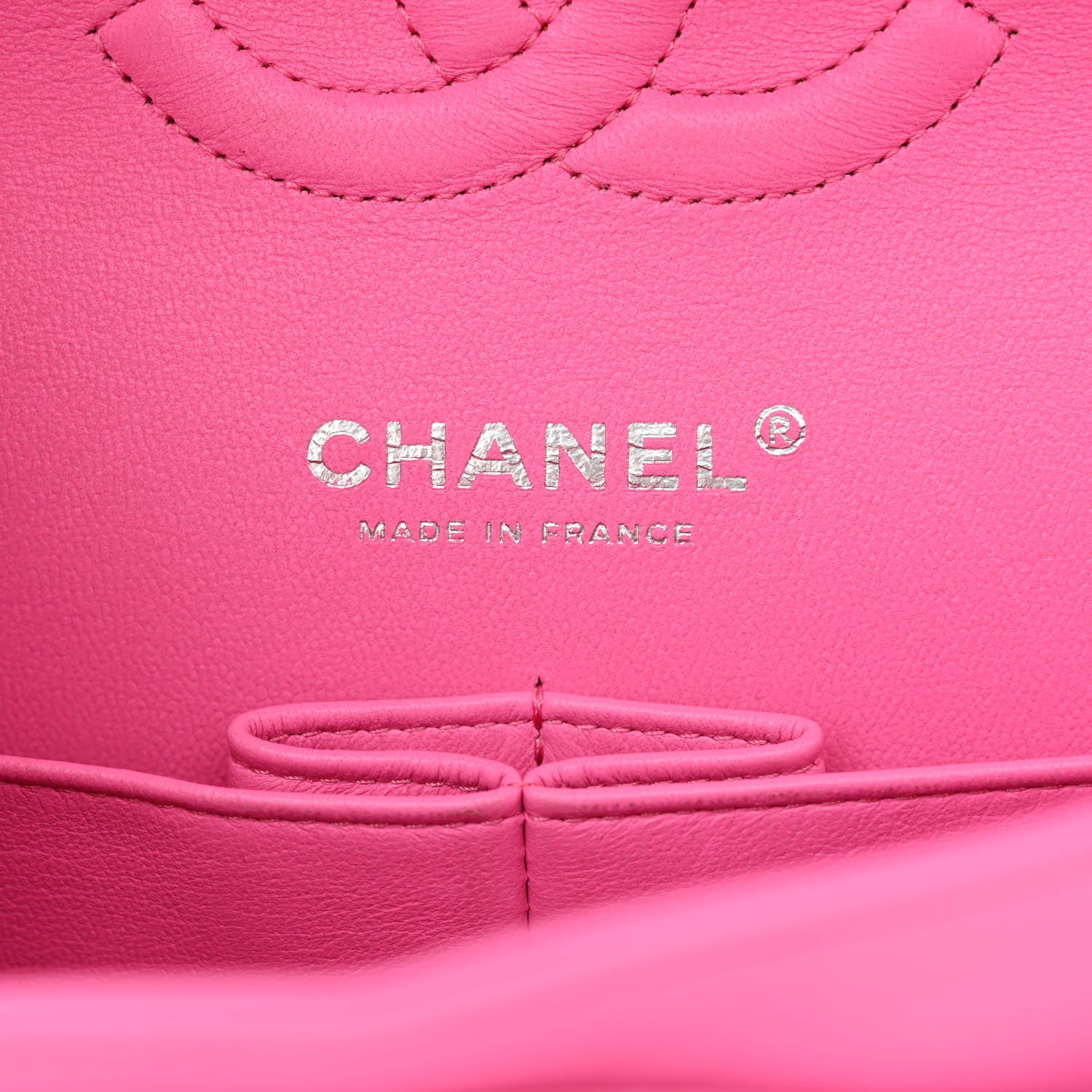 Chanel Lambskin Quilted Medium Double Flap Neon Pink 6 of 11