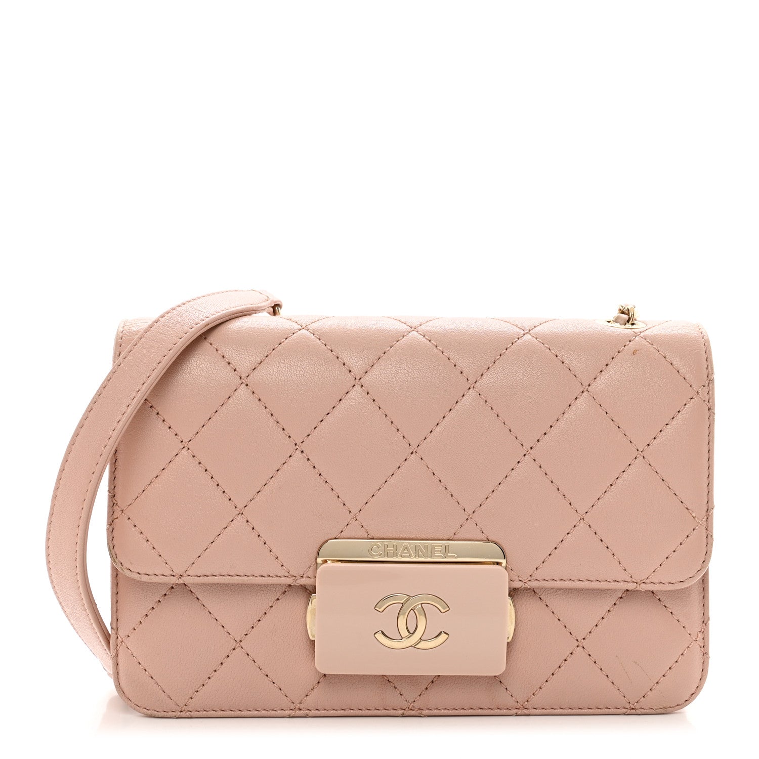 Chanel Sheepskin Quilted Mini Beauty Lock Flap Pink 1 of 13