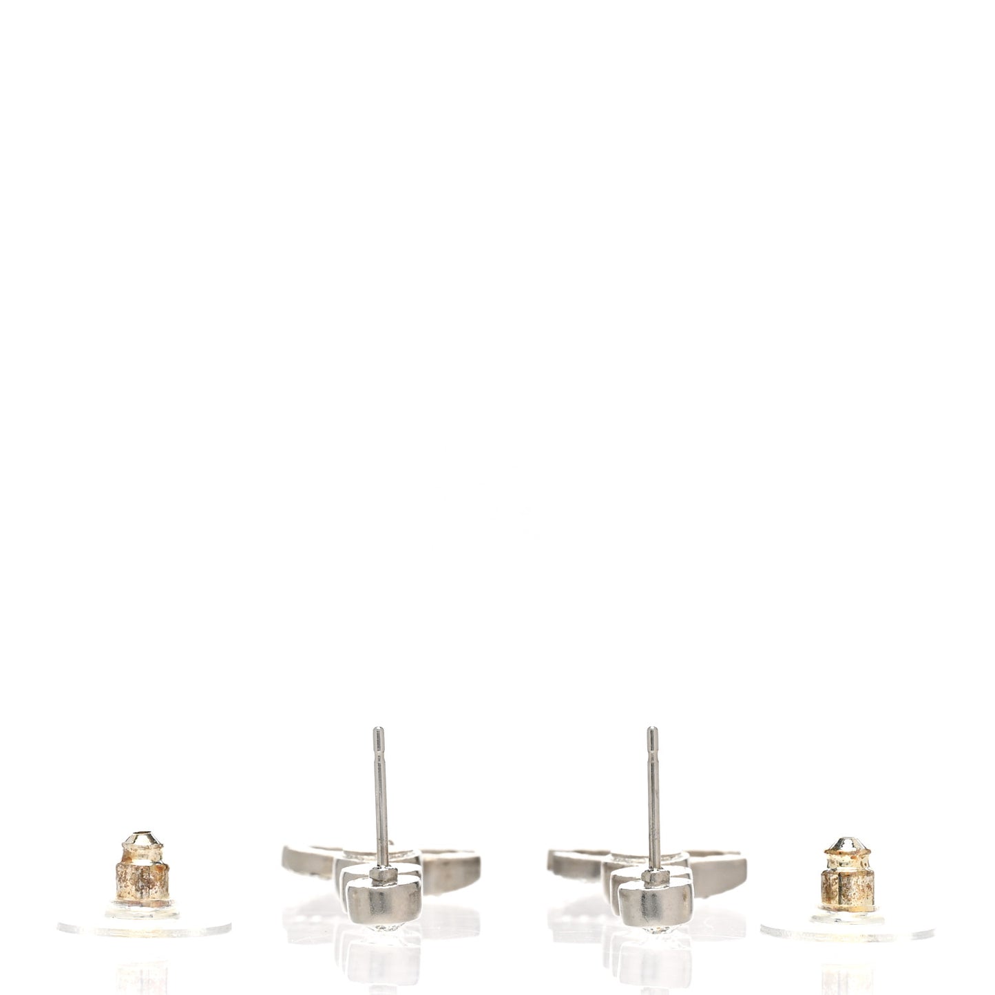 Crystal CC Drop Earrings Silver