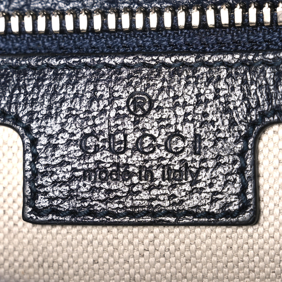 Gucci GG Supreme Monogram Azalea Calfskin Retro Interlocking G Wristlet Messenger Bag Beige Blue 6 of 11