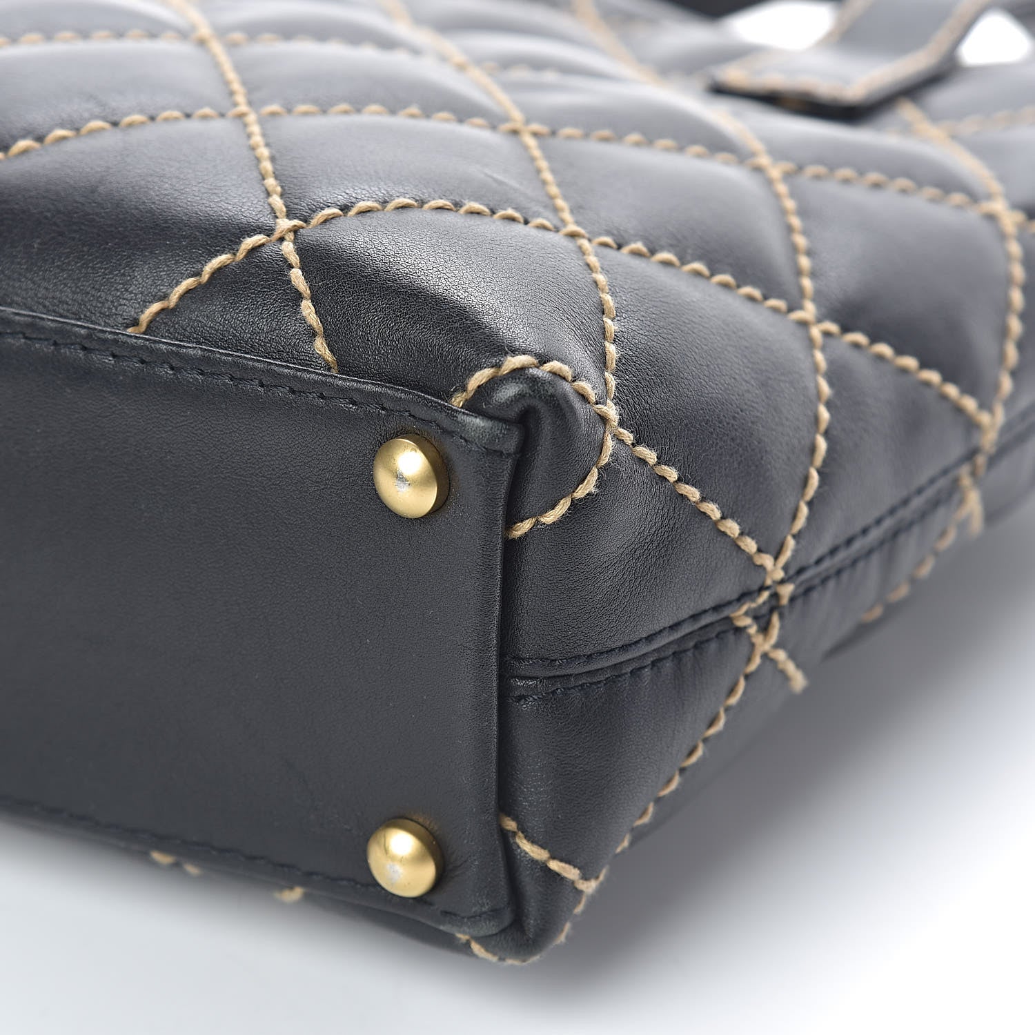 Chanel Calfskin Contrast Stitch Surpique Tote Black 12 of 12
