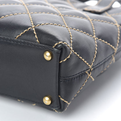Chanel Calfskin Contrast Stitch Surpique Tote Black 12 of 12