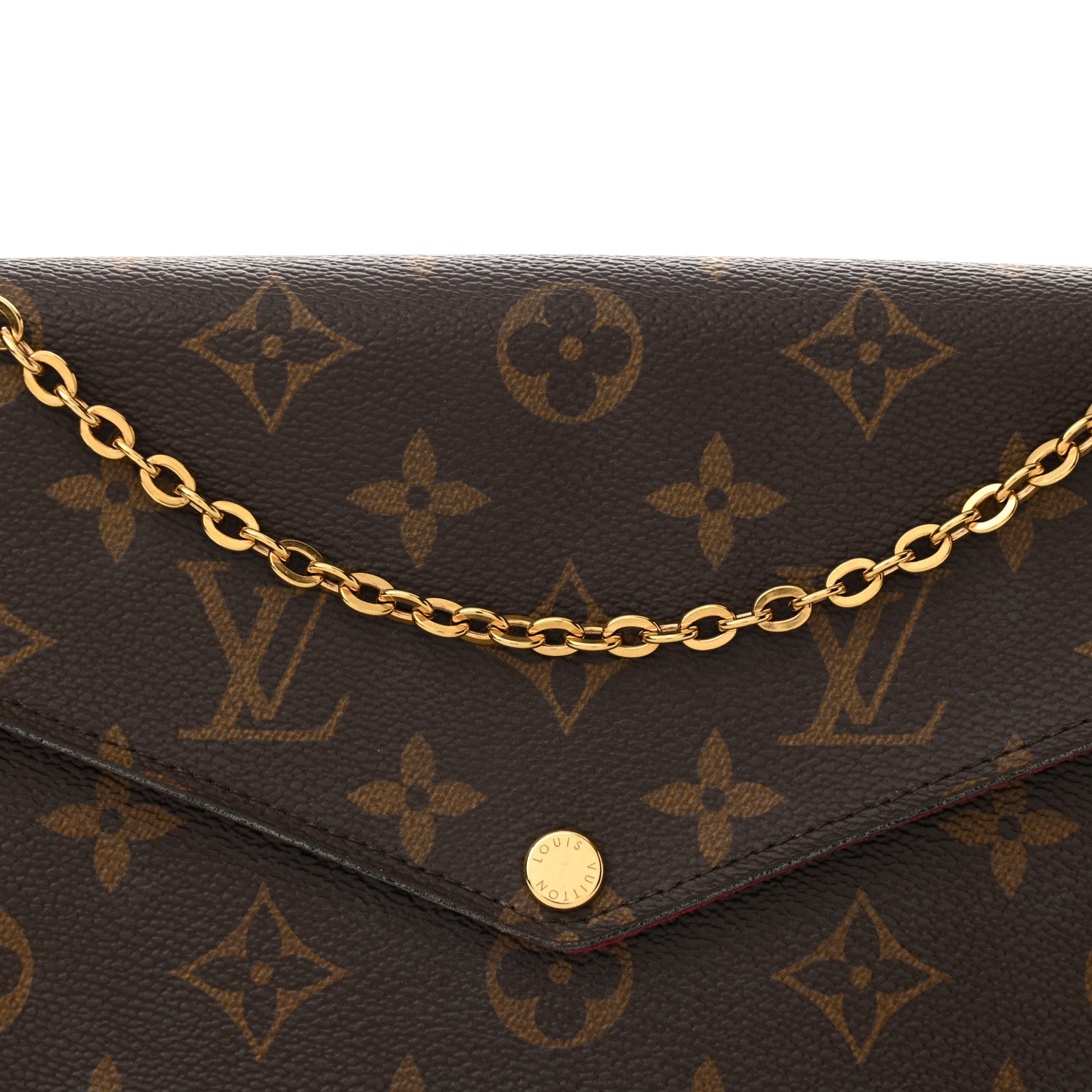 Louis Vuitton Monogram Pochette Felicie Chain Wallet Fuchsia 8 of 12