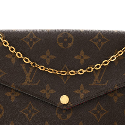 Louis Vuitton Monogram Pochette Felicie Chain Wallet Fuchsia 8 of 12