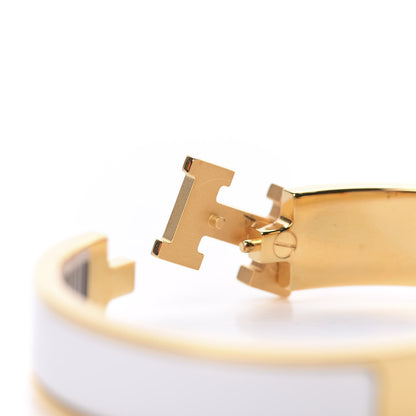 Hermes Enamel Narrow Clic Clac H Bracelet PM White 5 of 5