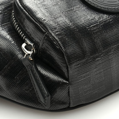 Fendi Glazed Fabric Vitello Century FF 1974 Stamp Patch Pocket Belt Bag Black 8 of 9