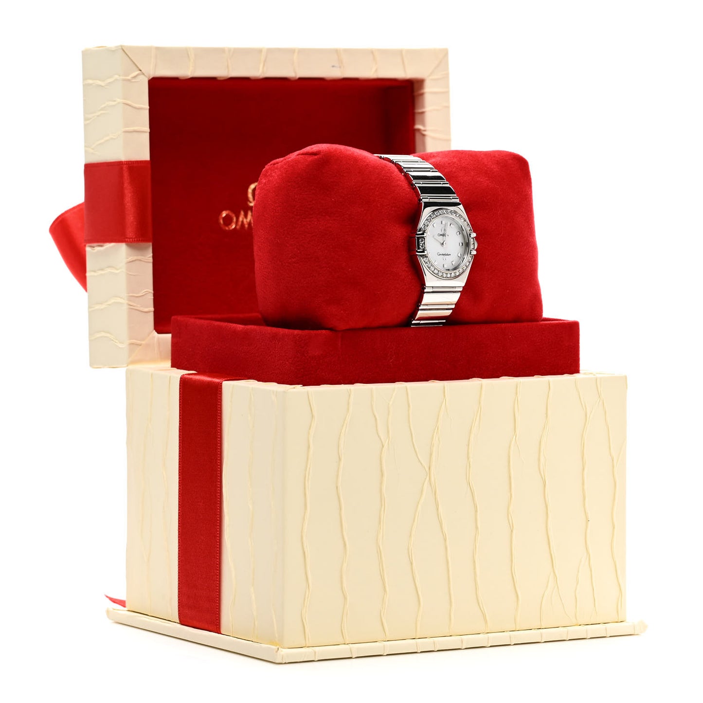Stainless Steel Diamond Bezel Mother of Pearl 22mm Constellation My Choice Quartz Watch 1465.71.00