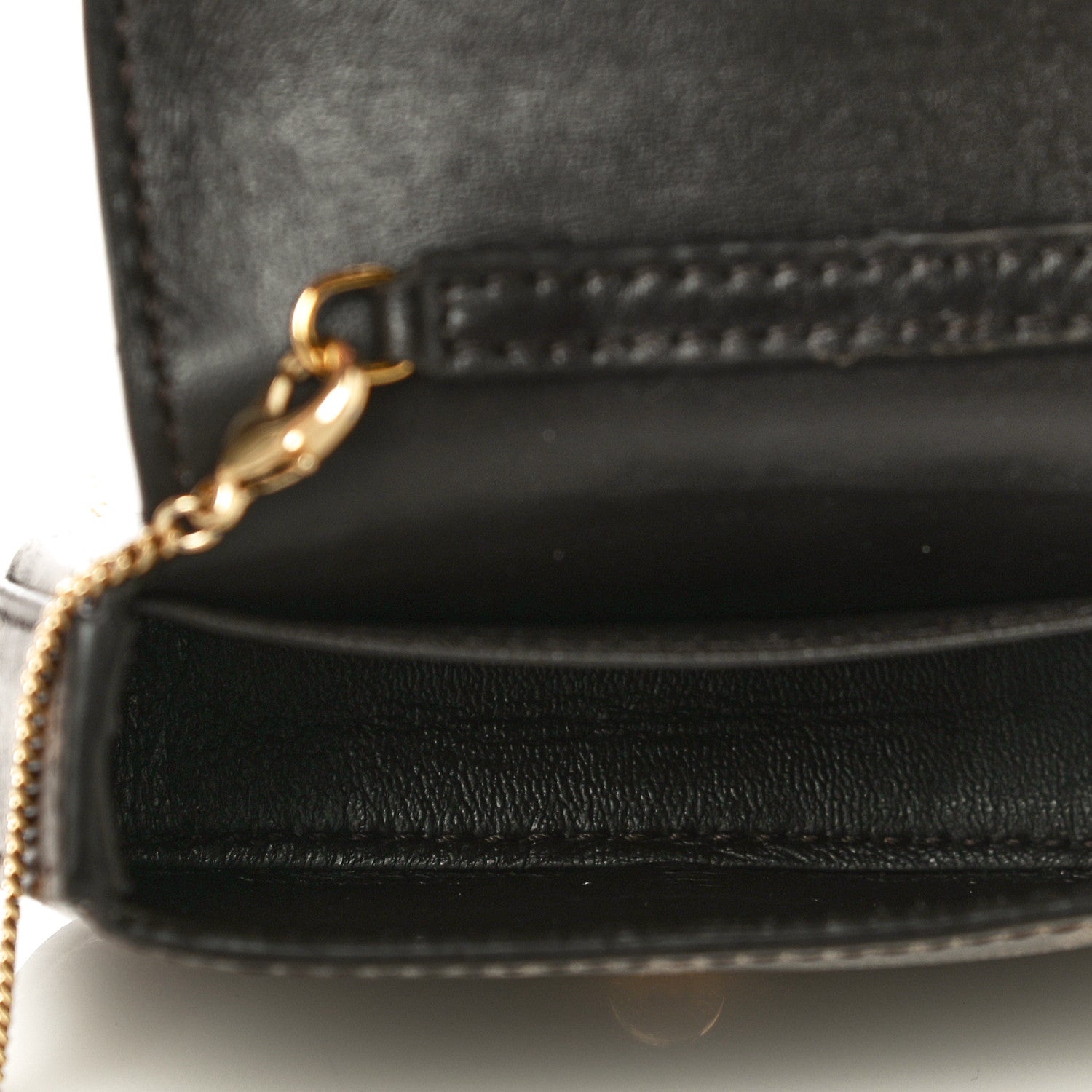 Fendi Glazed Fabric FF 1974 Nano Baguette Charm Mogano Panna 4 of 10