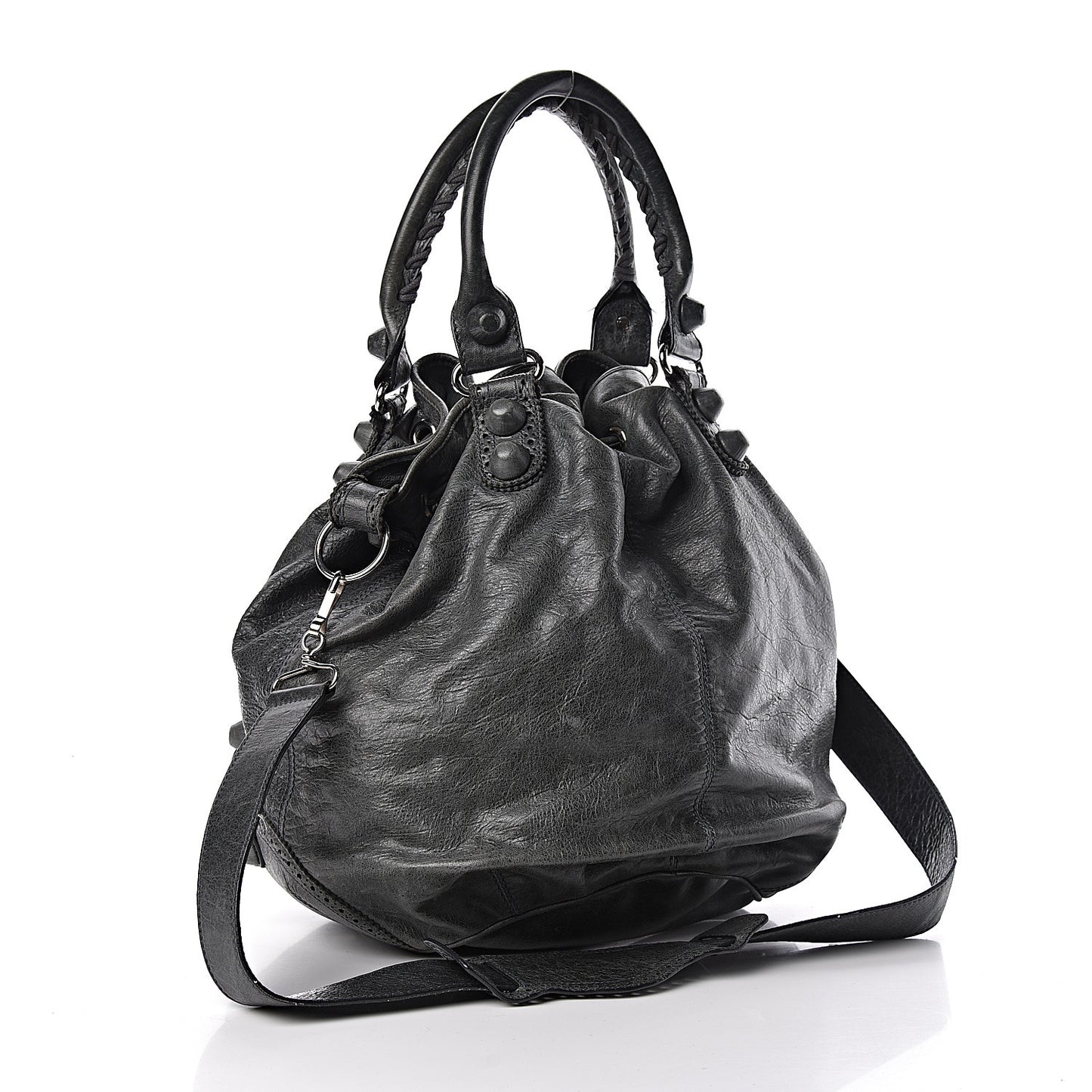 Agneau Giant Brogues Hardware Pompon Anthracite