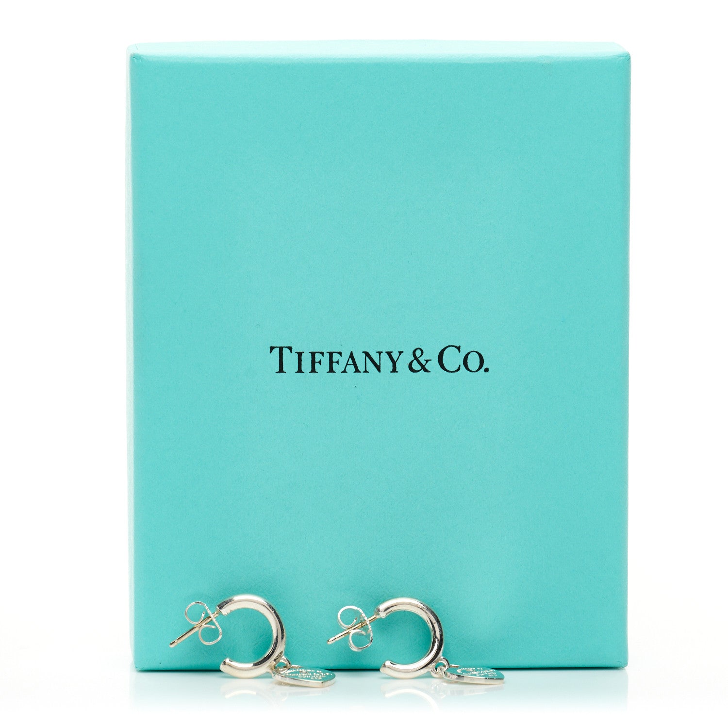 Tiffany Sterling Silver Diamond Mini Return To Tiffany Heart Hoop Earrings 5 of 5
