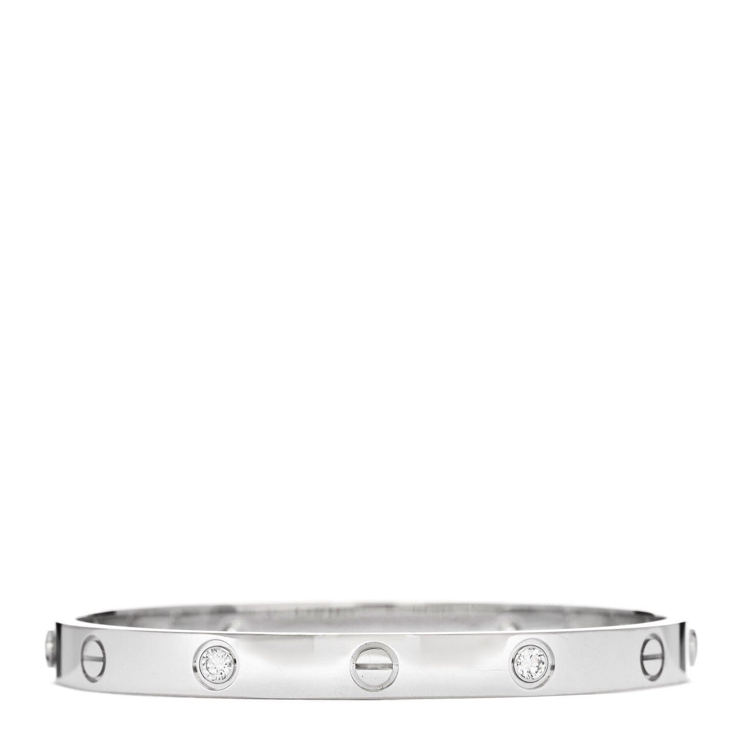 18K White Gold 4 Diamond Love Bracelet 17