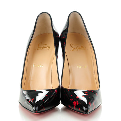 Christian Louboutin Patent Pollock Pigalle Follies 100 Pumps 38.5 Black Red 2 of 7