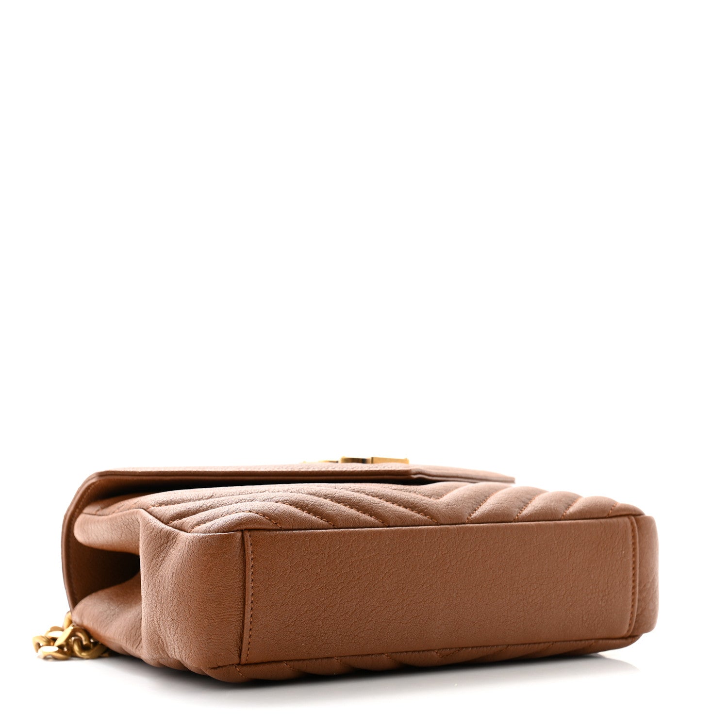 Saint Laurent Sheepskin Matelasse Chevron Monogram Medium College Bag Brick 4 of 10