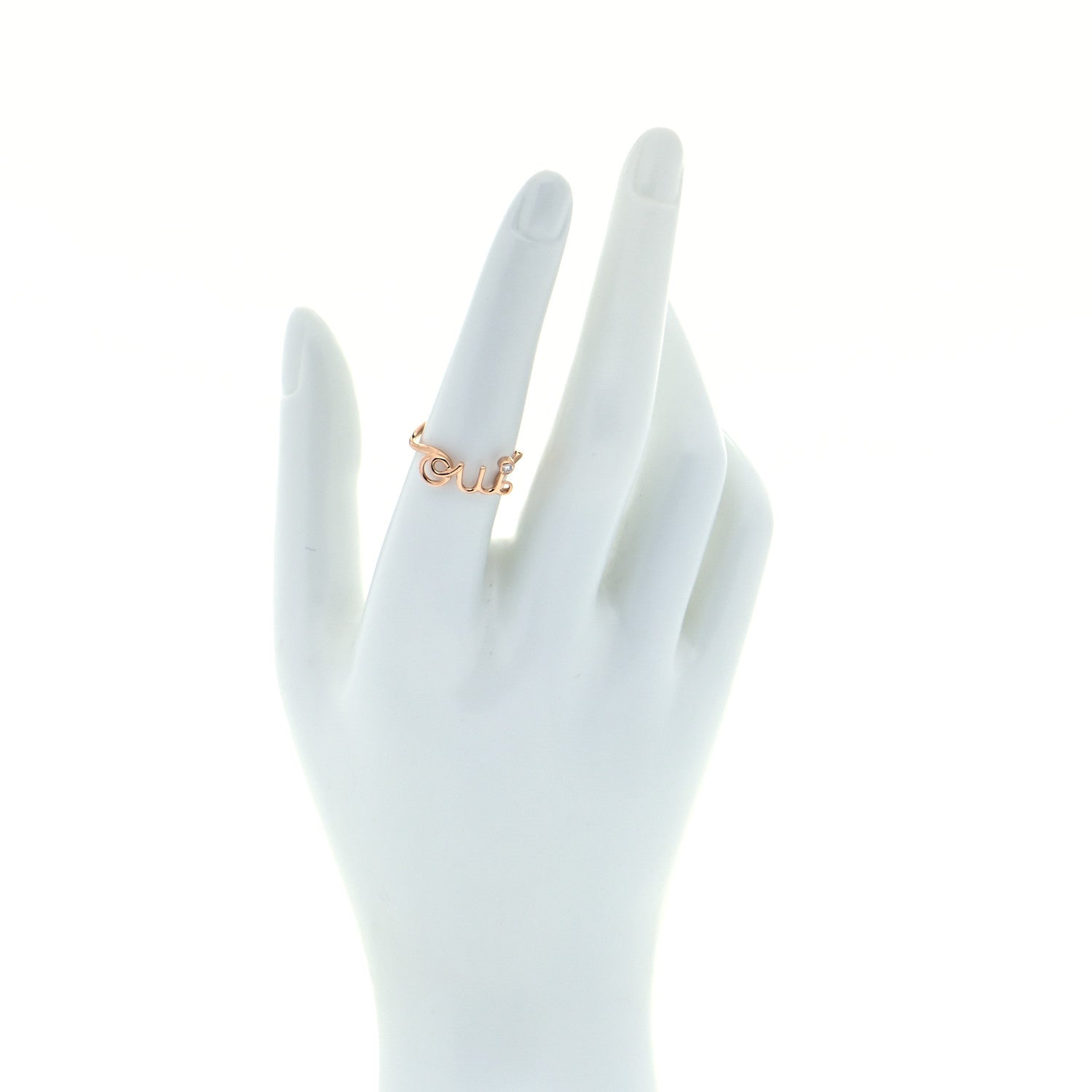 Christian Dior 18K Rose Gold Diamond Oui Ring 54 7 2 of 6