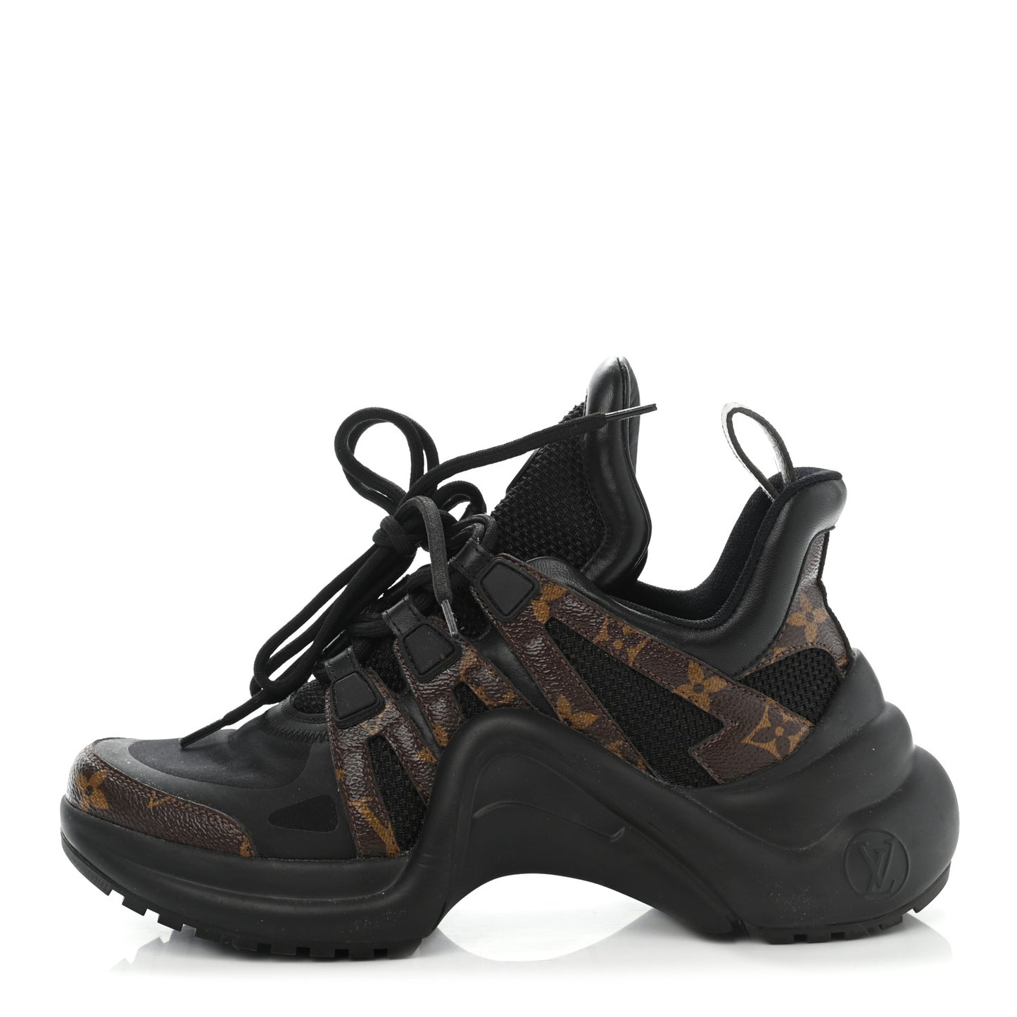 Calfskin Patent Monogram LV Archlight Sneakers 37 Black