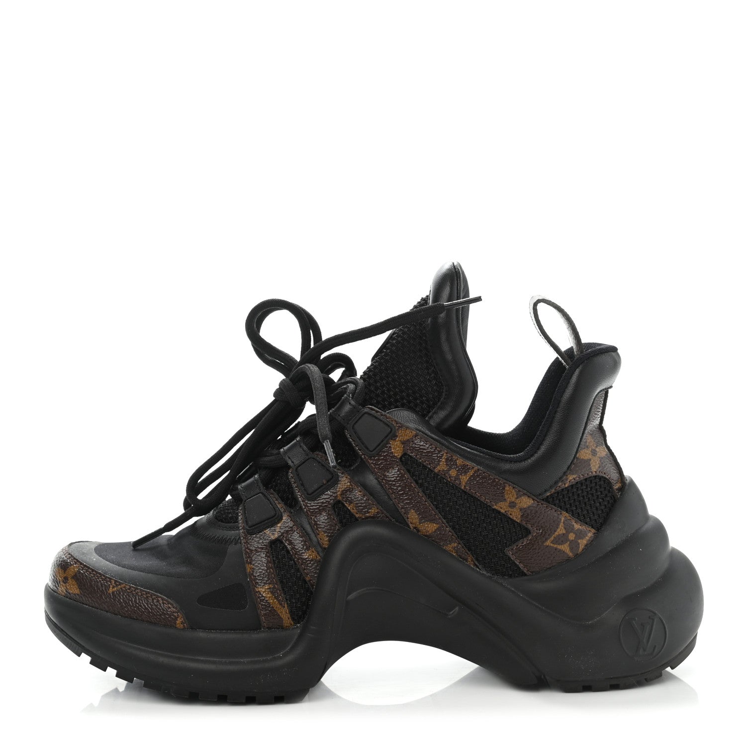Louis Vuitton Calfskin Patent Monogram LV Archlight Sneakers 37 Black 1 of 10
