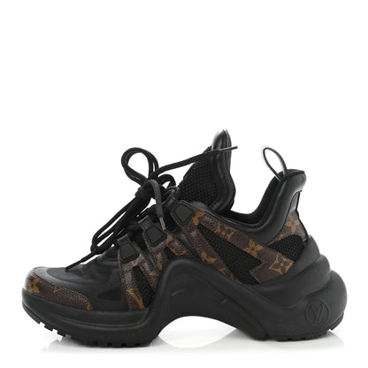 Louis Vuitton Calfskin Patent Monogram LV Archlight Sneakers 37 Black 1 of 10