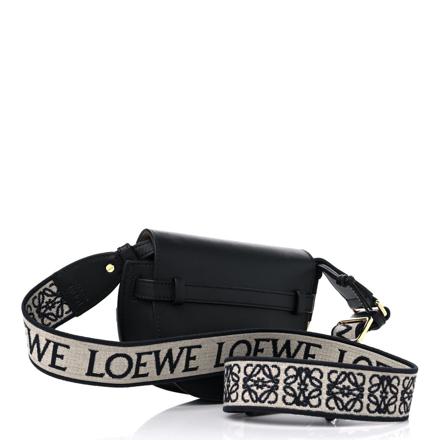Calfskin Jacquard Mini Gate Dual Bag Black