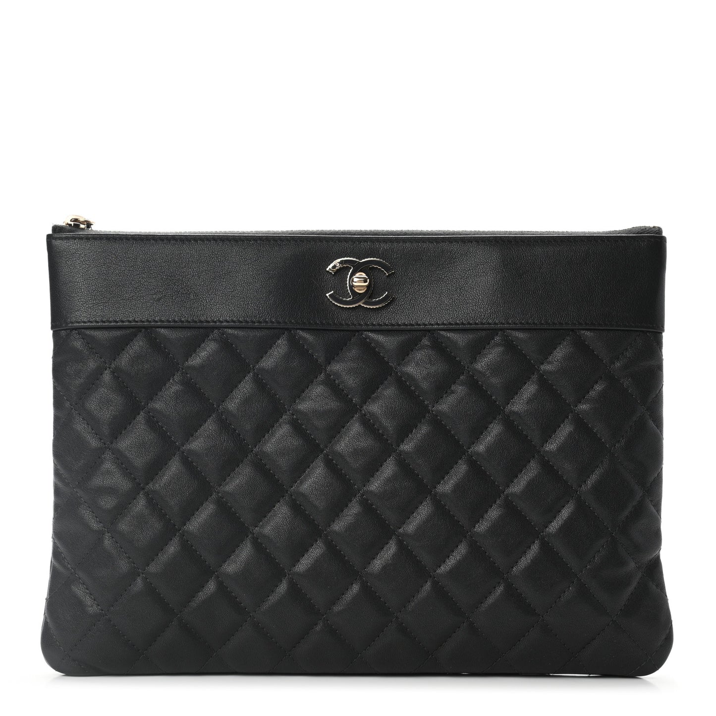 Sheepskin Quilted Large Vintage Mademoiselle Cosmetic Case Anthracite