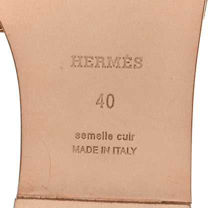 Hermes Box Calfskin Oran Sandals 40 Gold 6 of 8