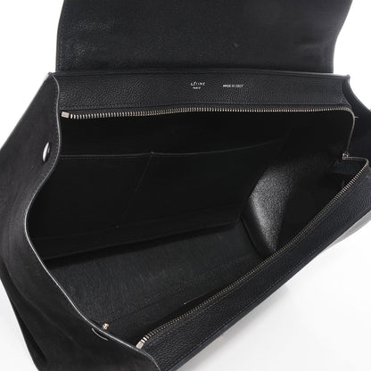 Celine Drummed Calfskin Suede Medium Trapeze Black 5 of 9