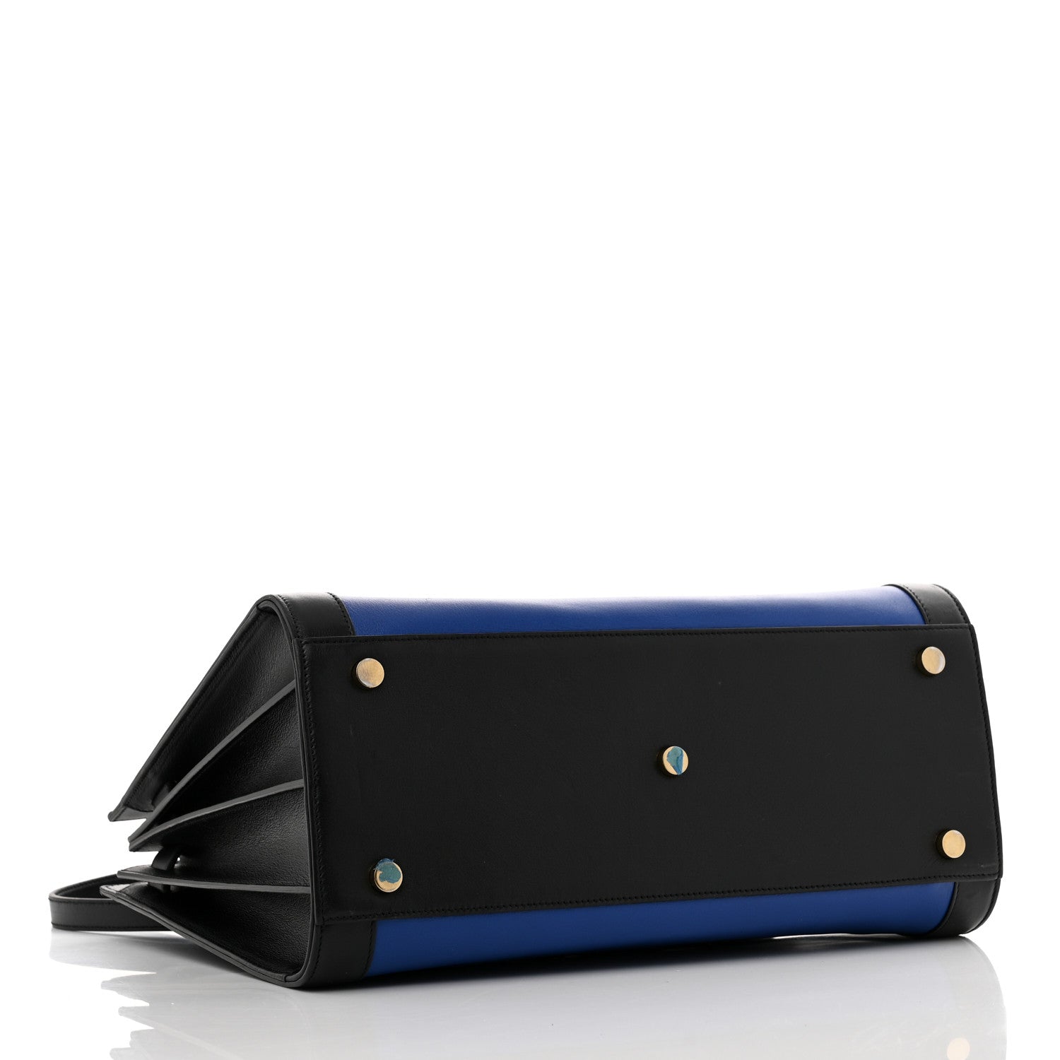 Saint Laurent Calfskin Bi-Color Small Sac De Jour Royal Blue Black 4 of 12