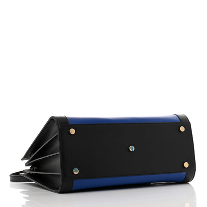 Saint Laurent Calfskin Bi-Color Small Sac De Jour Royal Blue Black 4 of 12