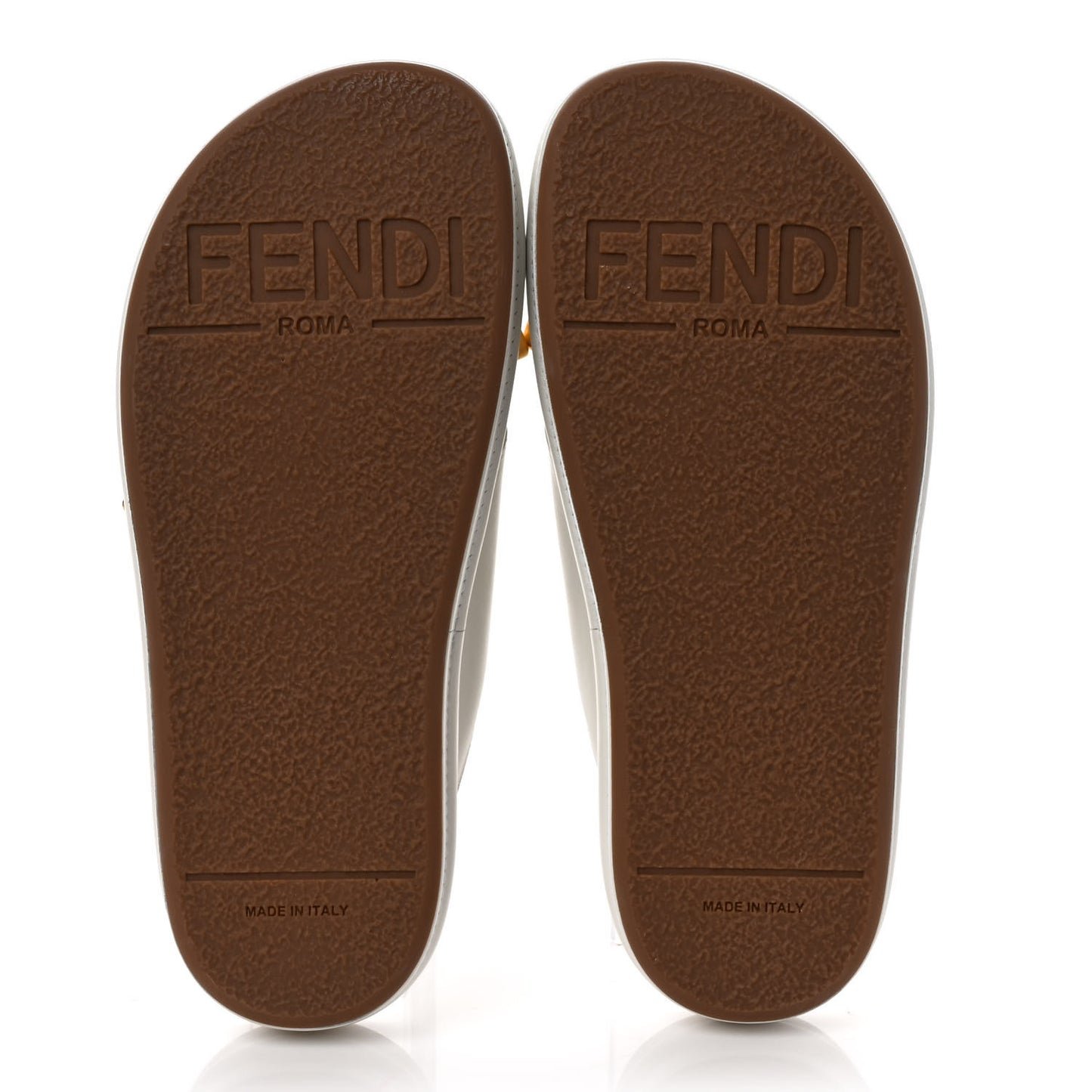 Vitello Womens Fendigraphy Slide Sandals 35 White Ice