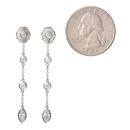 Tiffany Platinum Diamond .95ctw Swing Drop Earrings 2 of 6