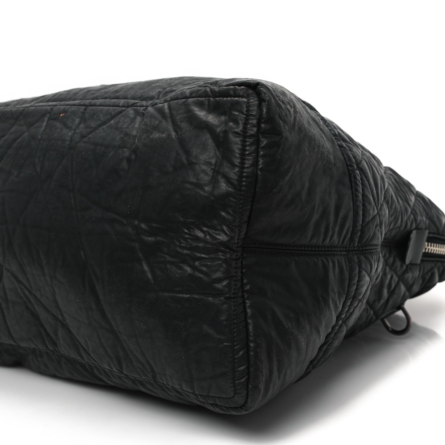 Chanel Coated Canvas Quilted Large Garment Travel Bag Black 9 of 12