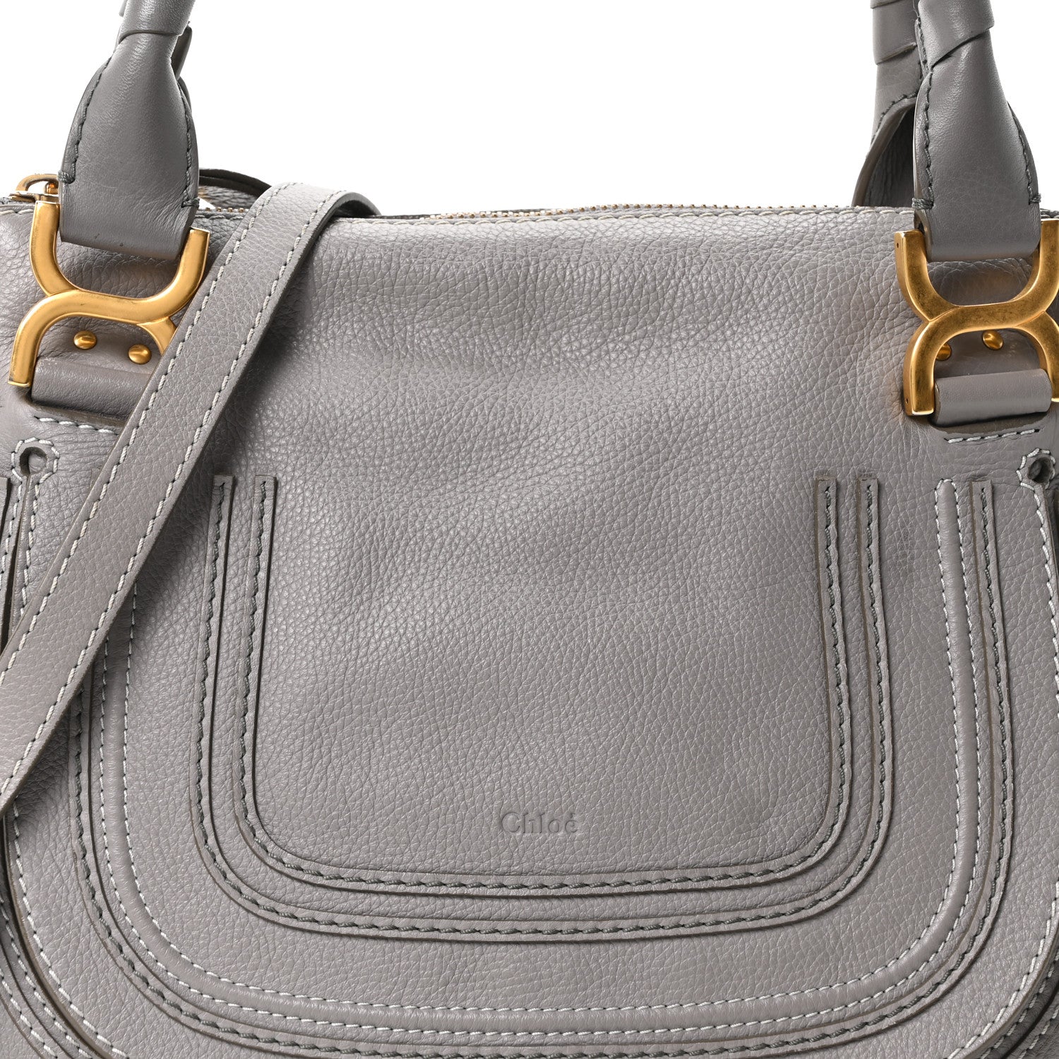 Chloe Calfskin Medium Marcie Satchel Cashmere Grey 8 of 11