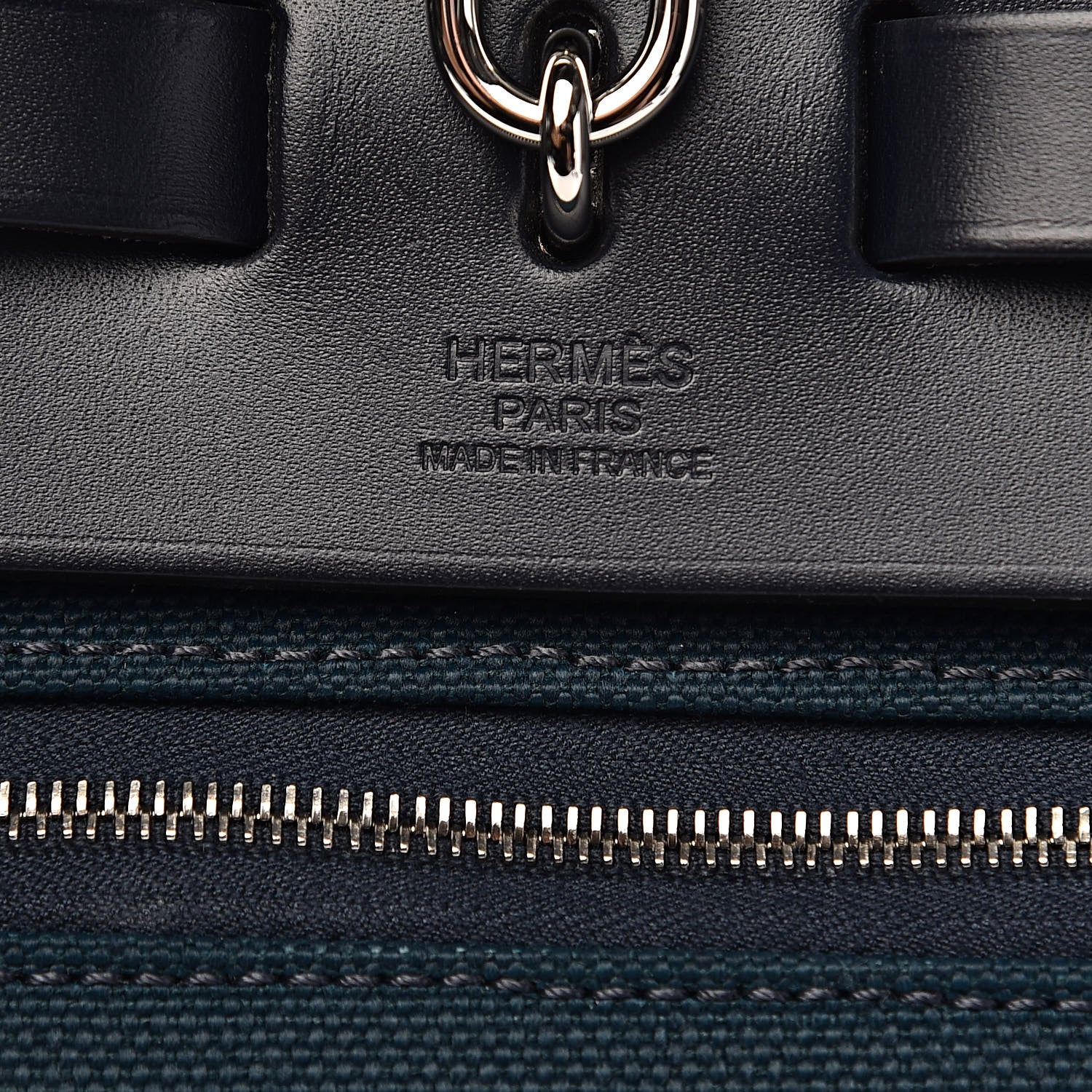Hermes Vache Hunter Toile Herbag Zip 31 PM Bleu Nuit Bleu Ocean 7 of 14