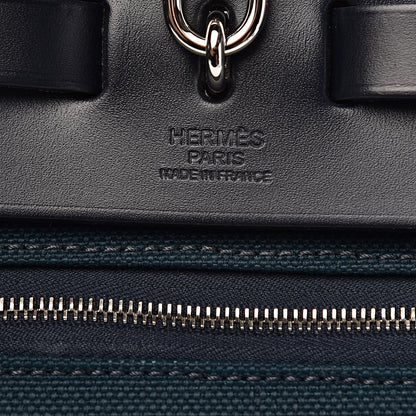 Hermes Vache Hunter Toile Herbag Zip 31 PM Bleu Nuit Bleu Ocean 7 of 14