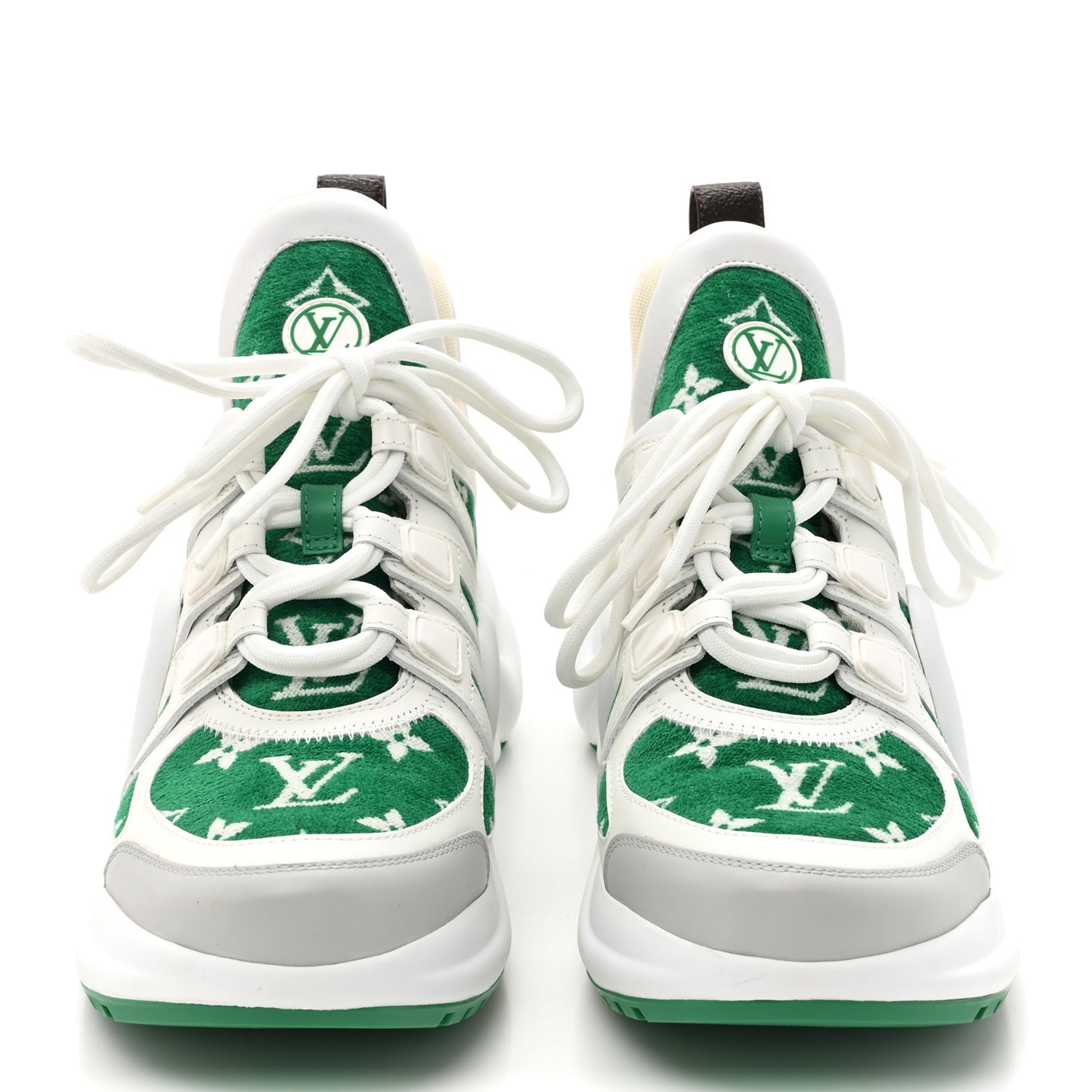 Jacquard Velvet Monogram LV Archlight Sneakers 38.5 White Vert