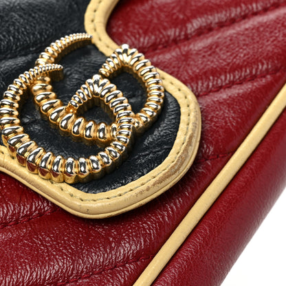 Gucci Azalea Calfskin Matelasse Diagonal Super Mini Torchon GG Marmont Shoulder Bag Blue Agata New Cherry Red Butter 13 of 14