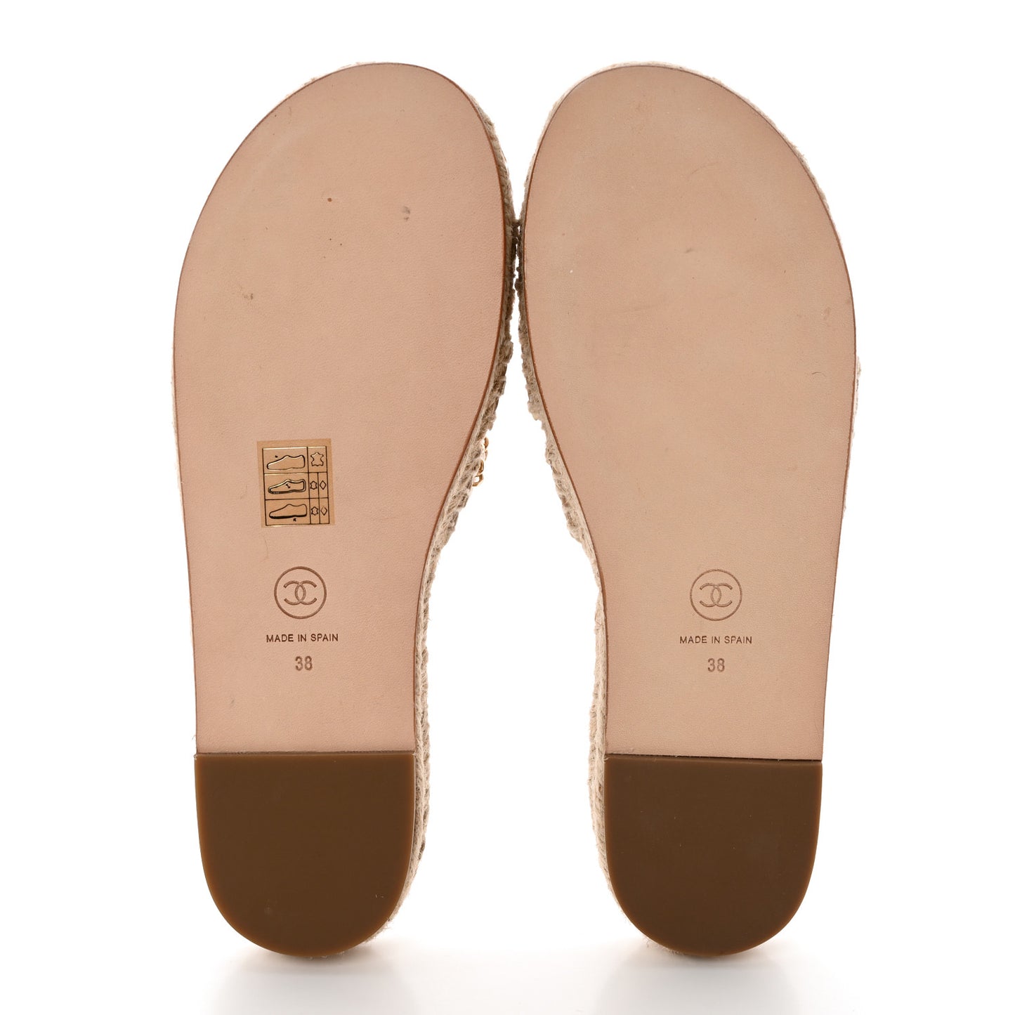 Lambskin Chain Espadrille Slip On Sandals 38 White