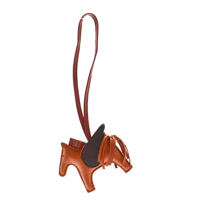 Hermes Milo Lambskin Grigri Rodeo Pegase Horse Bag Charm PM Pain D'Epice Siena Moka 1 of 5