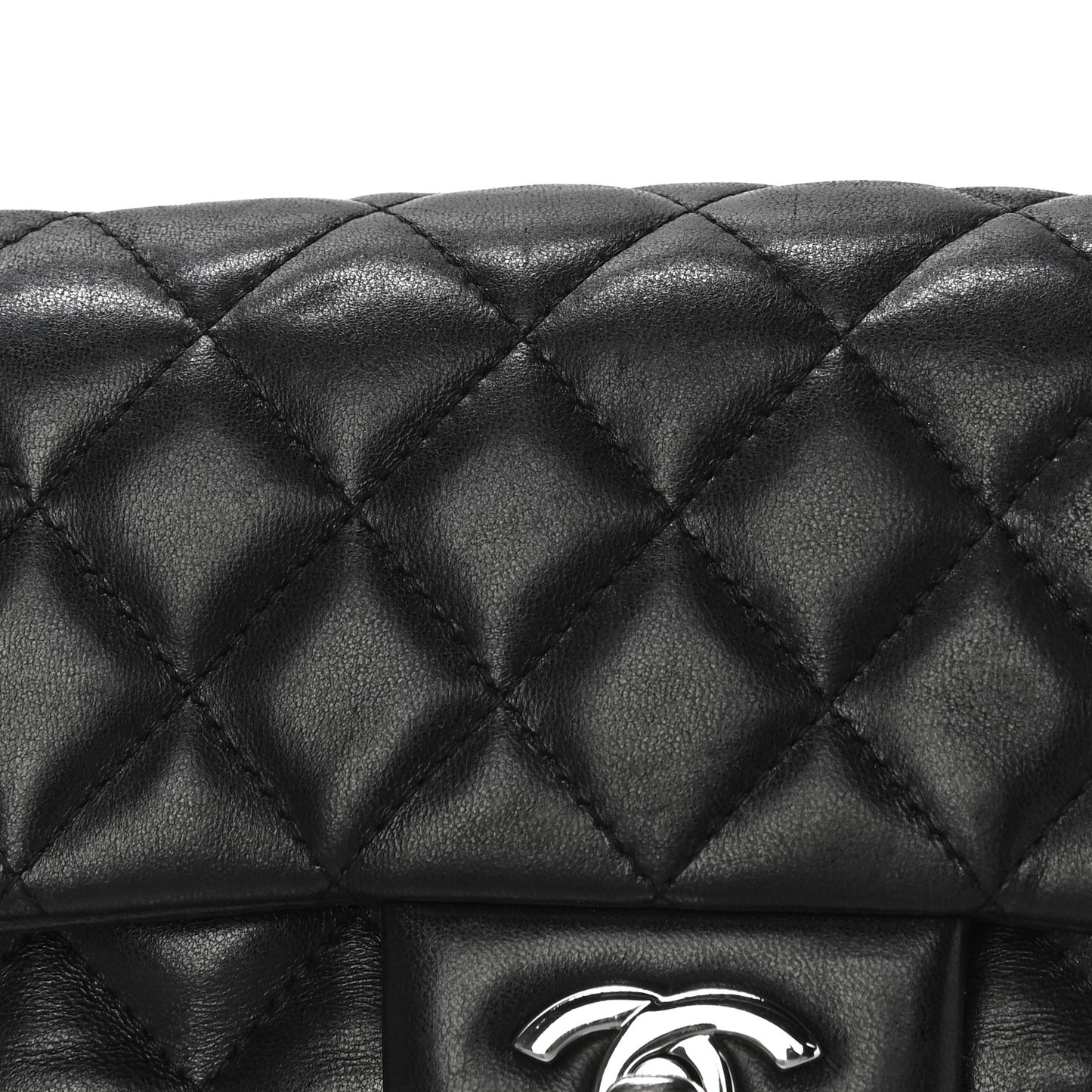 Lambskin Quilted Valentine Charms Mini Rectangular Flap Black