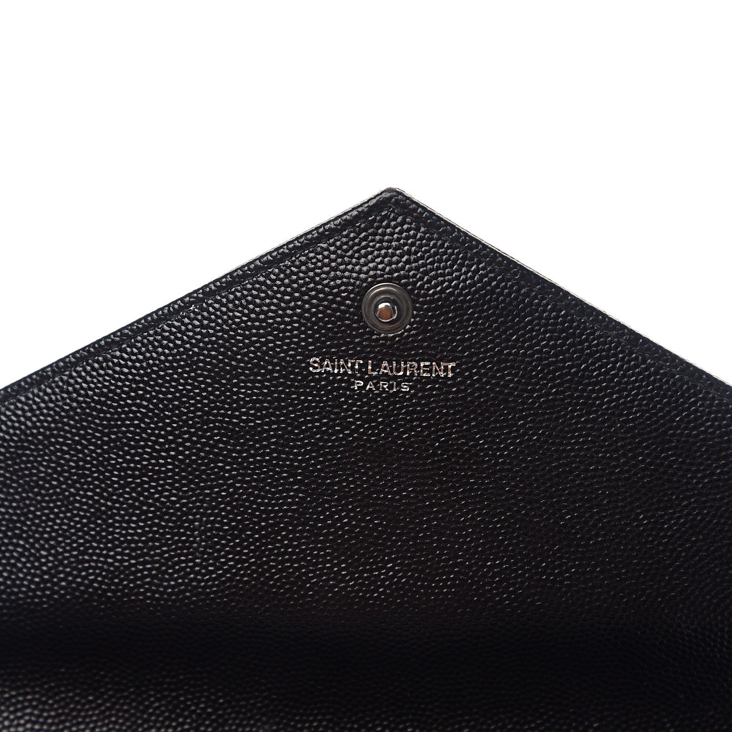 Saint Laurent Grain De Poudre Matelasse Chevron Monogram Chain Wallet Black 5 of 11