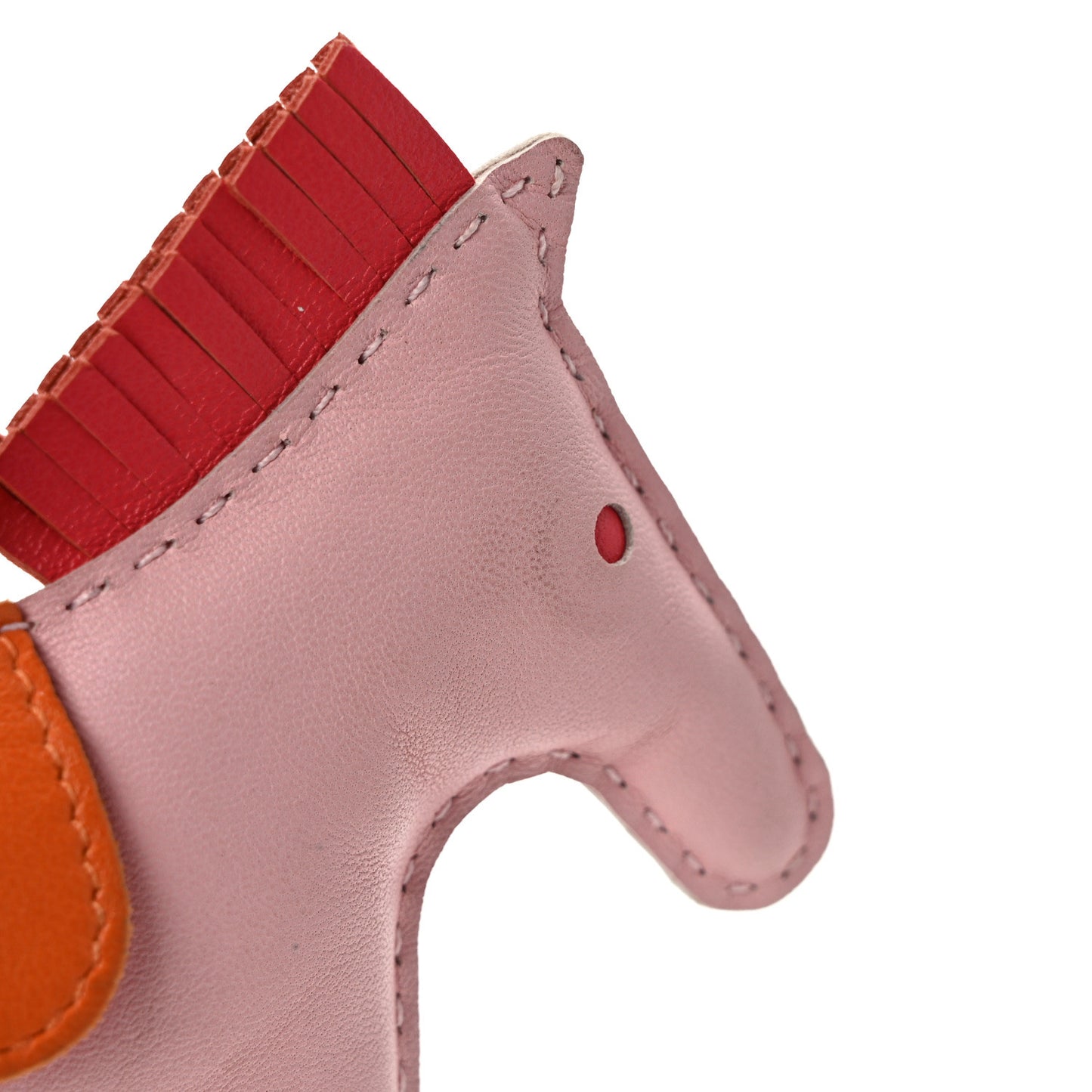 Milo Lambskin Grigri Rodeo Horse Bag Charm GM Rose Sakura Bougainvillea Orange