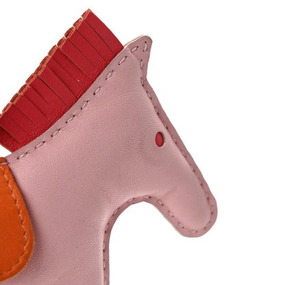 Hermes Milo Lambskin Grigri Rodeo Horse Bag Charm GM Rose Sakura Bougainvillea Orange 4 of 4