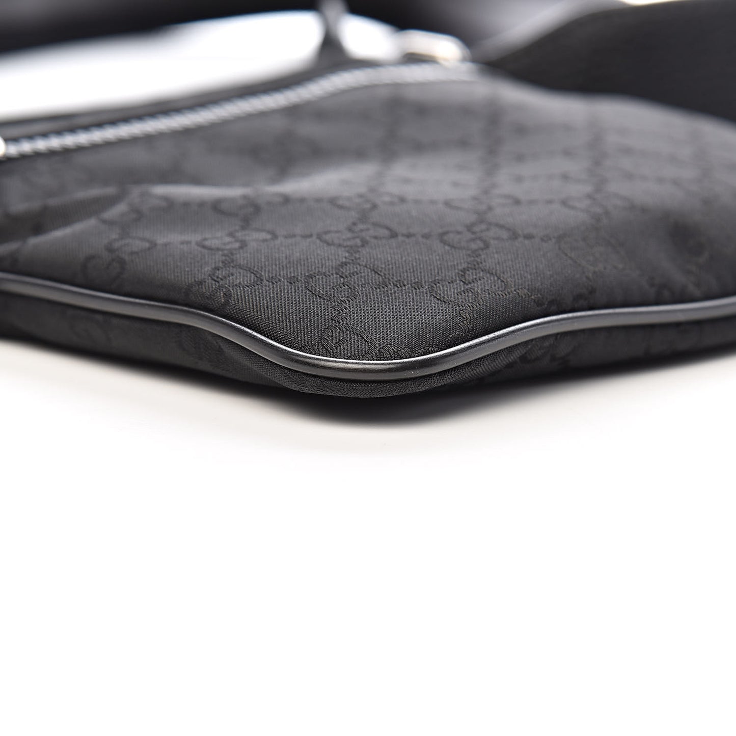 Nylon Monogram Mini Flat Messenger Bag Black