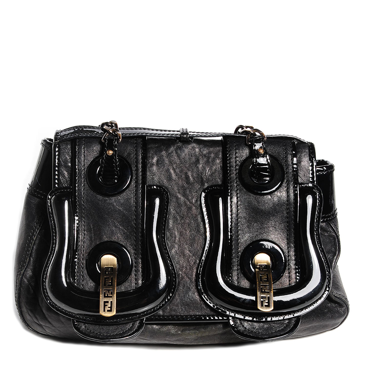 Fendi Nappa Patent B Bag Black 1 of 10