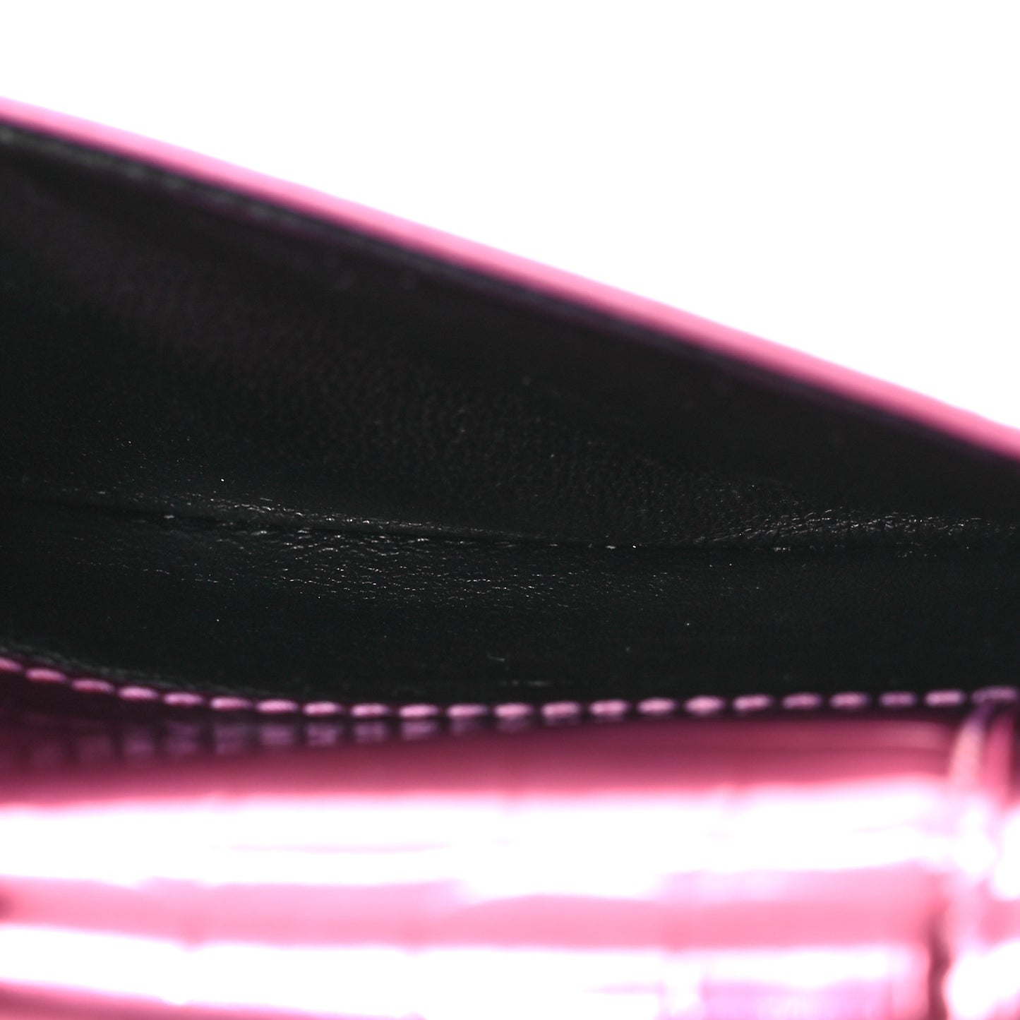 Metallic Shiny Calfskin Crocodile Embossed Hourglass Chain Bag Pink
