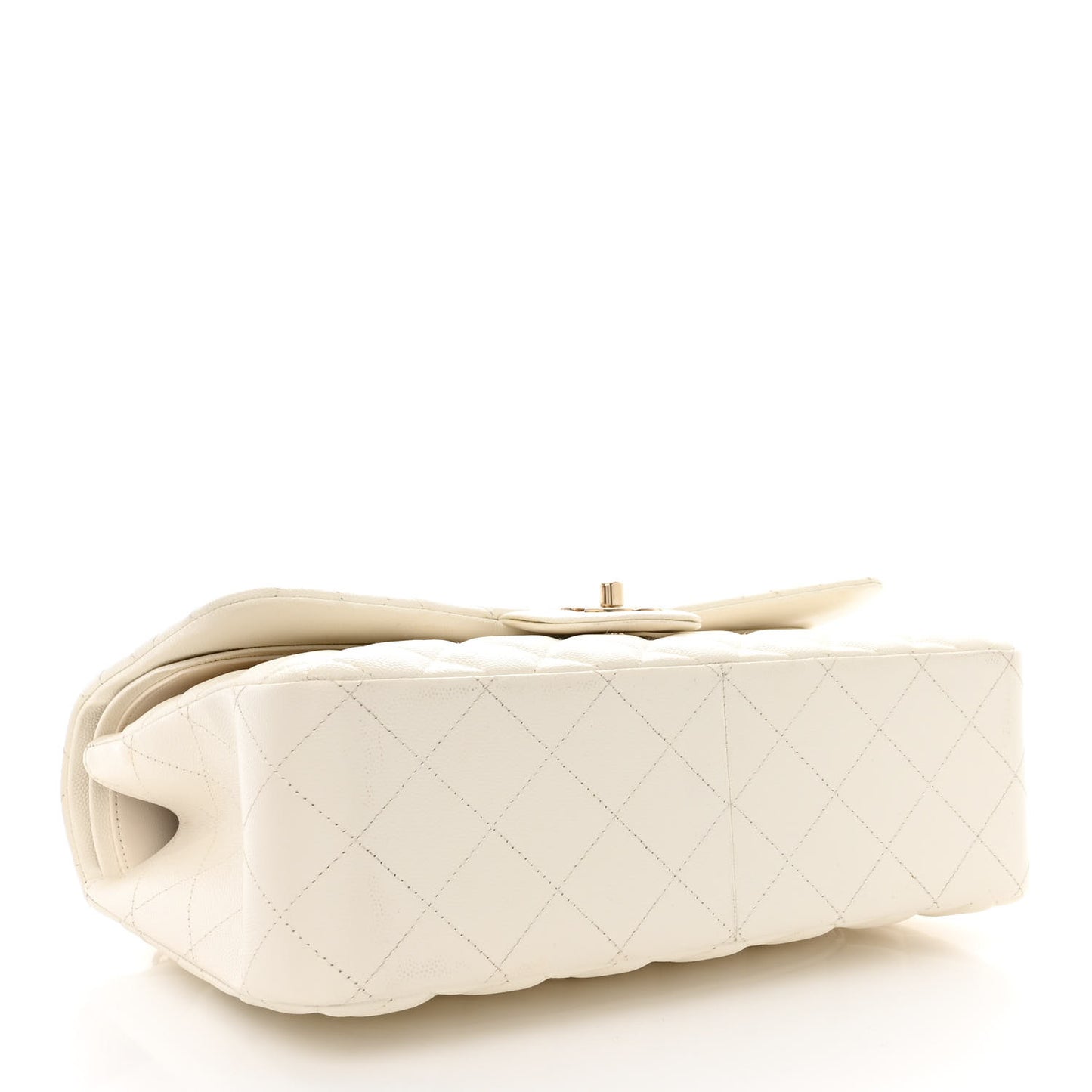 Caviar Quilted Jumbo Double Flap White